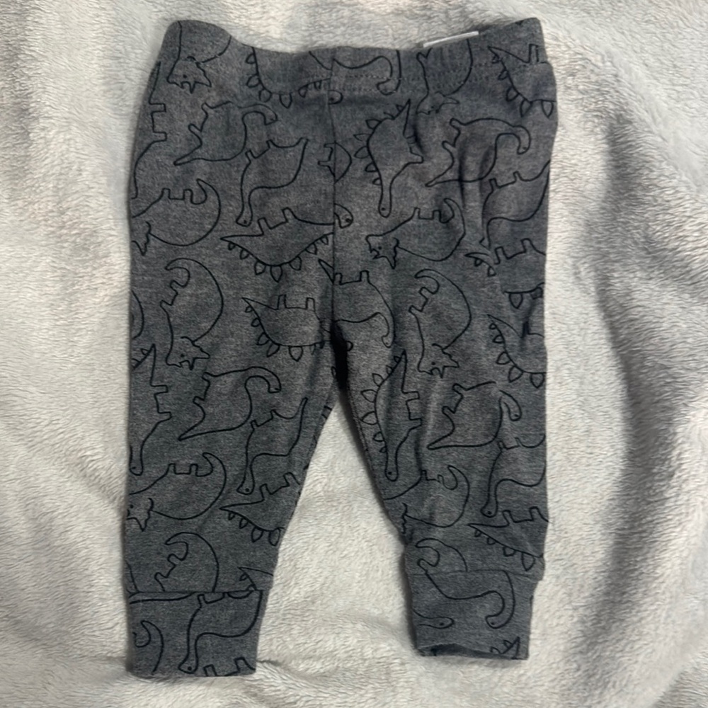 Gray Dinosaur Print Kids Bottoms